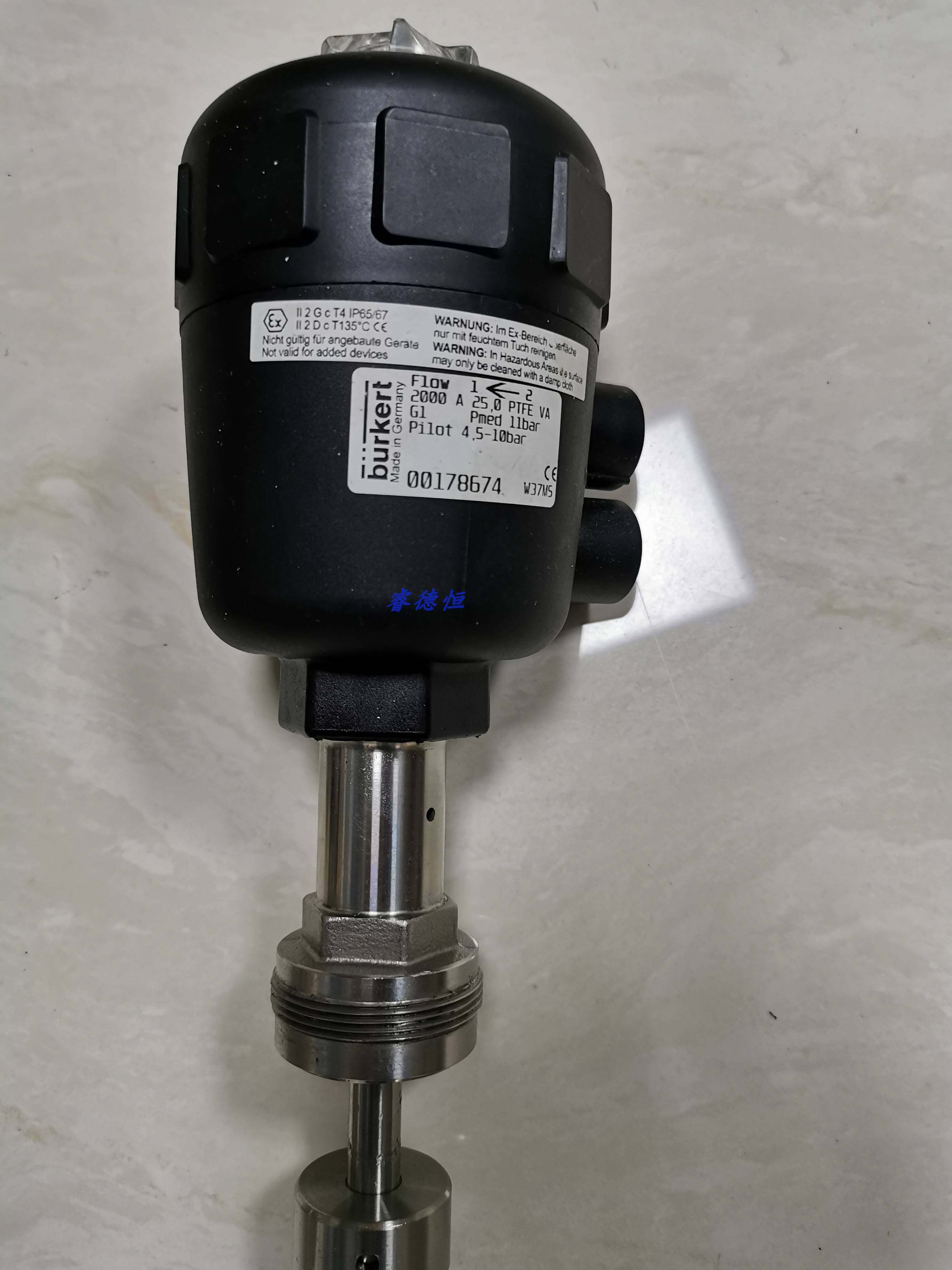 德国burkert宝得2000型常闭两通角座阀-dn25-ptfe-不锈钢阀体-g1