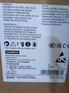 3RK1301-1EB00-0AA2西门子电动机起动器全新原装正品现货