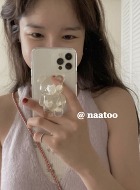 TORR｜韩国ins小众透明云朵小熊支架适用11苹果12手机壳iPhone13pro/14/15promax