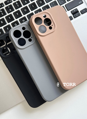 TORR｜镜头精孔软糯液态硅胶美拉德色系iphone15promax适用于苹果15pro韩系ins风13/14/15/16液态壳手机壳