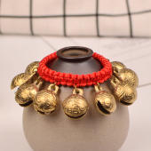 跳舞蹈表演铃铛脚链红绳响亮20MM虎头铃铛民族风锅庄舞道具手链