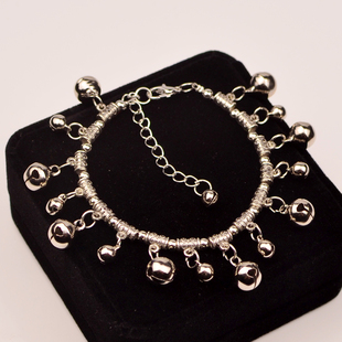 舞蹈表演道具铃铛脚链民族风时尚简约铃铛手链一步一响脚环女