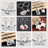 买1送1韩国创意学生情侣钥匙扣爱心男女简约可爱钥匙挂饰圈环