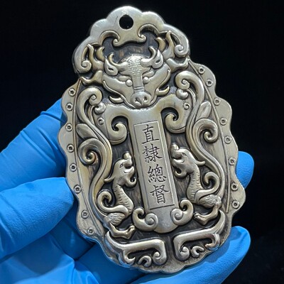 古代免死金牌信令兵符将军令八府巡按令牌金腰牌黄铜镀金复古古玩