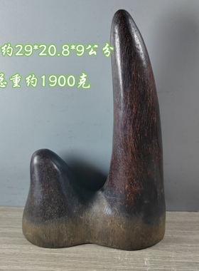 藏传老牛角摆件精雕原双牛角尖老角雕把件居家老货装饰礼品