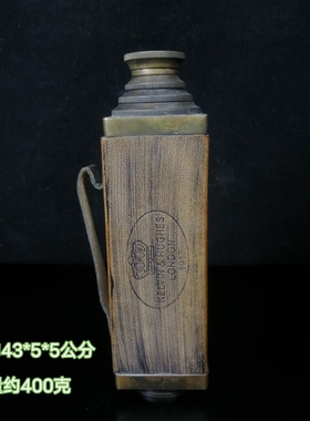 印度进口纯铜复古怀旧欧洲西洋古董摆件大号模型摄影道具望远镜