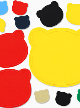 纯色熊头装饰补丁布贴刺绣自粘贴大中小号棉服裤子膝盖破洞修补