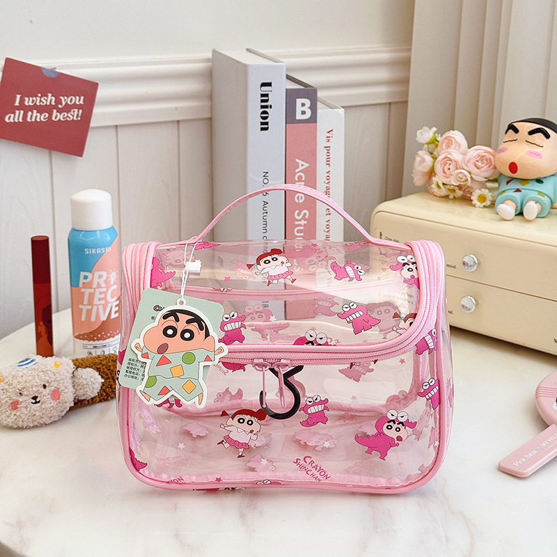 爆款蜡笔小新化妆包高颜值大容量防水手提便携挂钩洗漱收纳包
