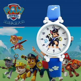 儿童皮带手表男孩女孩电子防水表卡通汪汪队小学生男女童石英手表