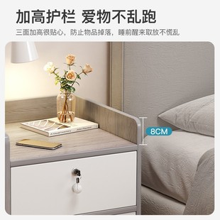 床头柜现代简约小型置物架简易主卧室新款 收纳储物柜床边小柜子