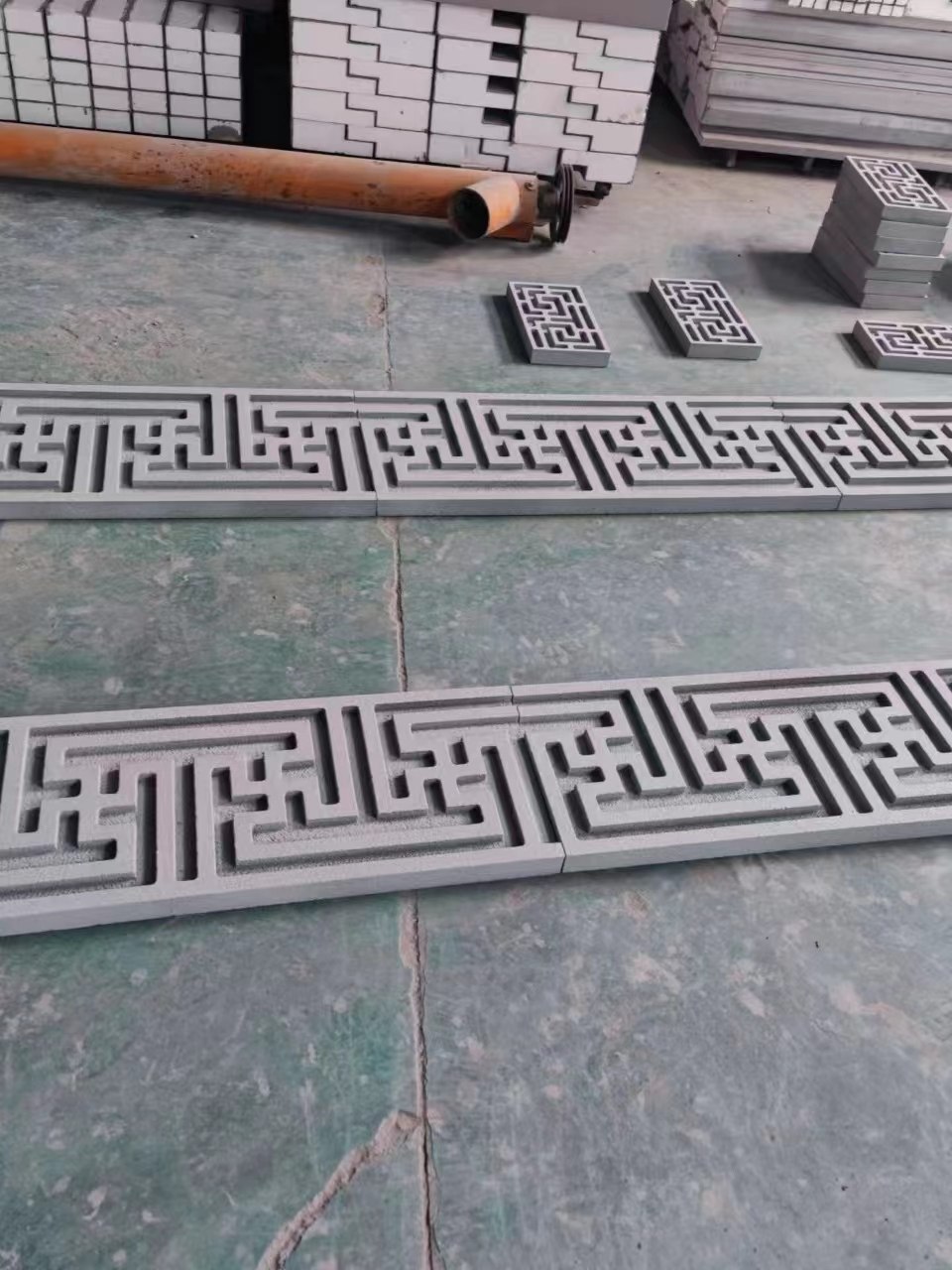 自建房外墙装饰构件新中式eps回纹线条发泡陶瓷回字纹