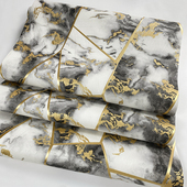 艺术背景墙纸 饰个性 轻奢金色线条几何大理石纹壁纸 餐厅KTV家居装