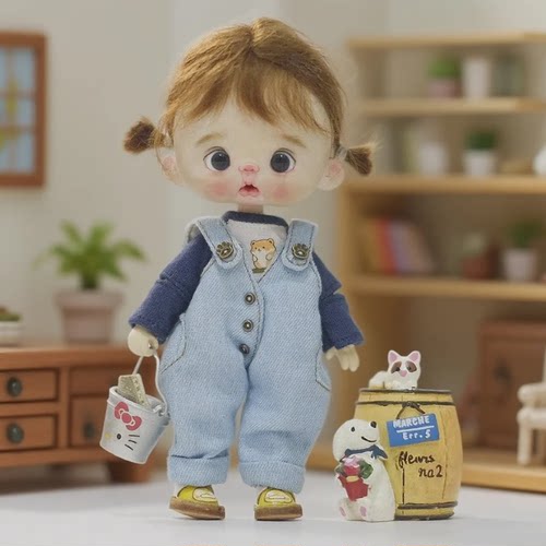 12分BJD/OB11牛仔背带裤娃衣