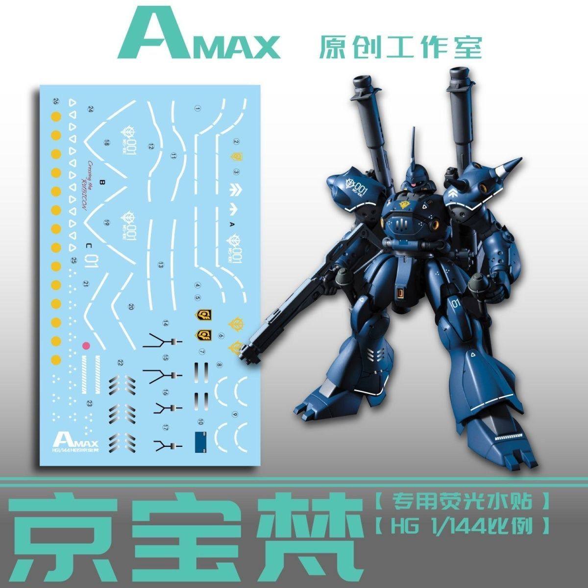 AMAX工作室 HGUC 1:144 MS-18E Kampfer 京宝梵/京宝凡.荧光水贴 - 实物图