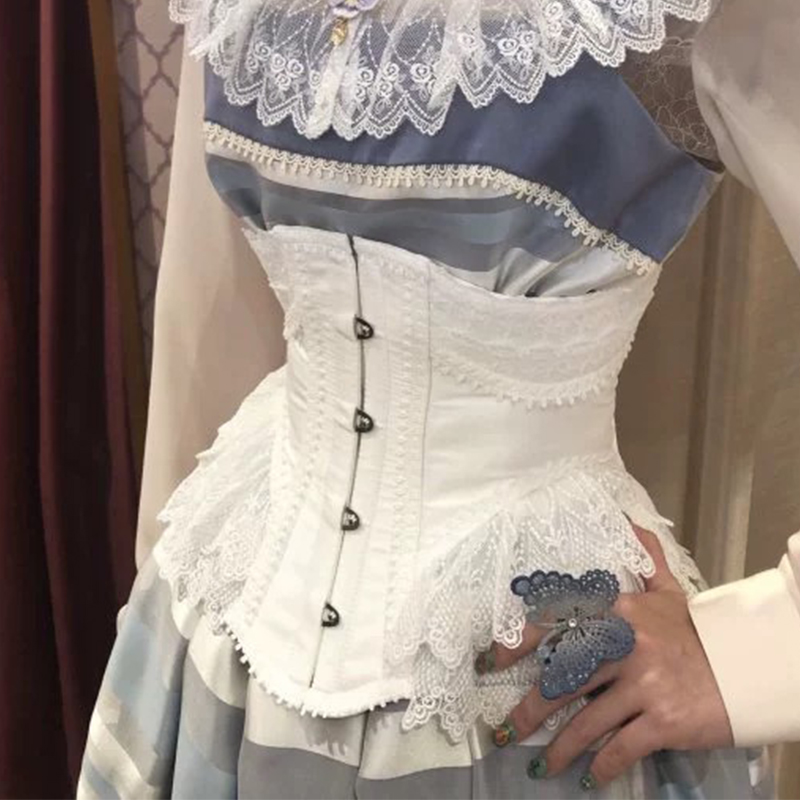 纯色蕾丝短款钢骨腰封