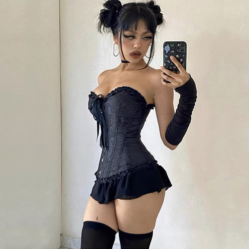 维多利亚风格宫廷塑身上衣收腹