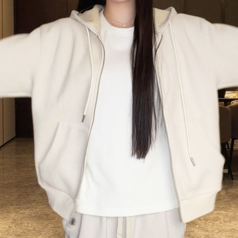 1/21「In Macau」实穿大版型 保暖内里仿羊羔绒华夫格卫衣外套,女装/女士精品,卫衣/绒衫,淘宝优惠券,粉丝福利购,淘宝优惠卷