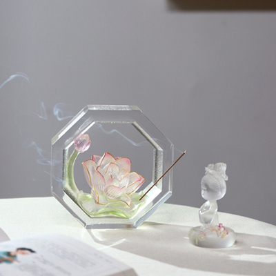 心缘堂琉璃香插芙蓉花十二花神系列摆件茶具茶道茶桌布置线香器
