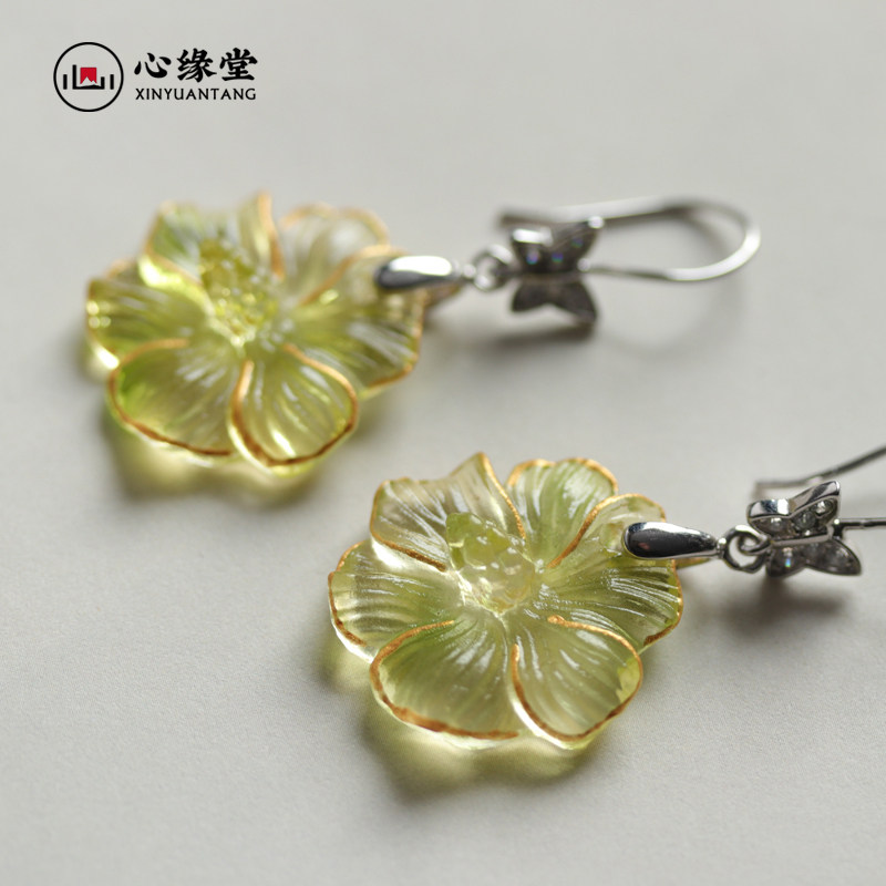 花卉琉璃情人节礼物耳环