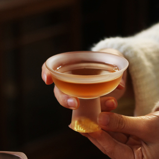 心缘堂琉璃空谷金山高足杯主人杯品茗杯功夫茶具茶杯60ml