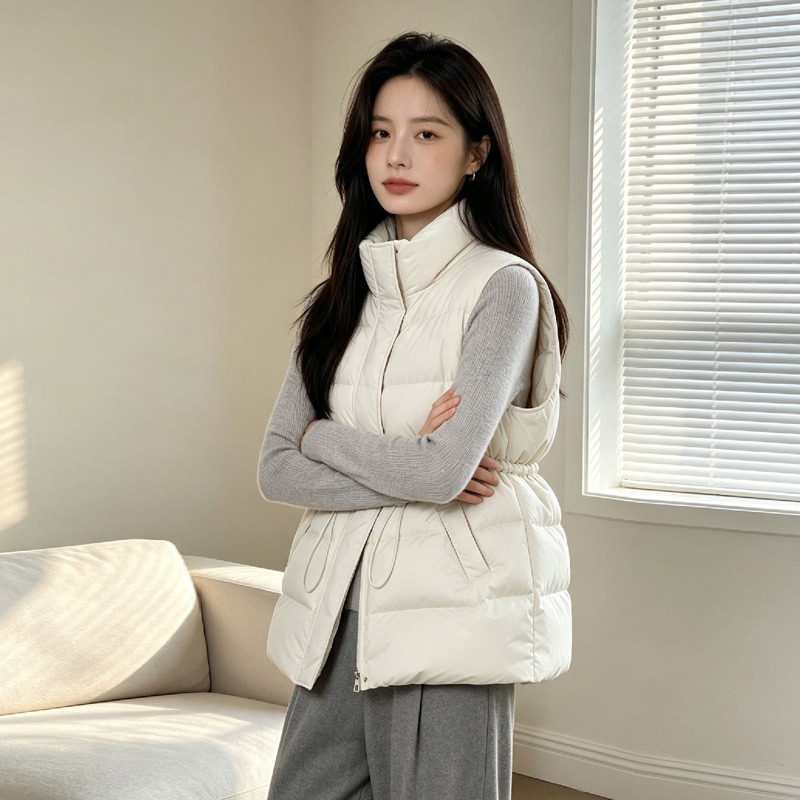 羽绒马甲女款轻薄鸭绒短款羽绒服女羽绒背心女坎肩大码