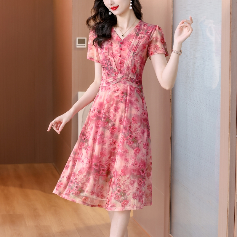藍(lán)弦聲雨竹女裝清倉(cāng)折扣桑蠶絲連衣裙女2025新款夏季國(guó)際大牌時(shí)尚