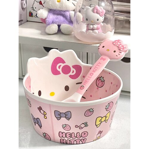 泡面碗创意hellokitty餐具家用仿陶瓷宿舍用吃饭可爱可微波高颜值
