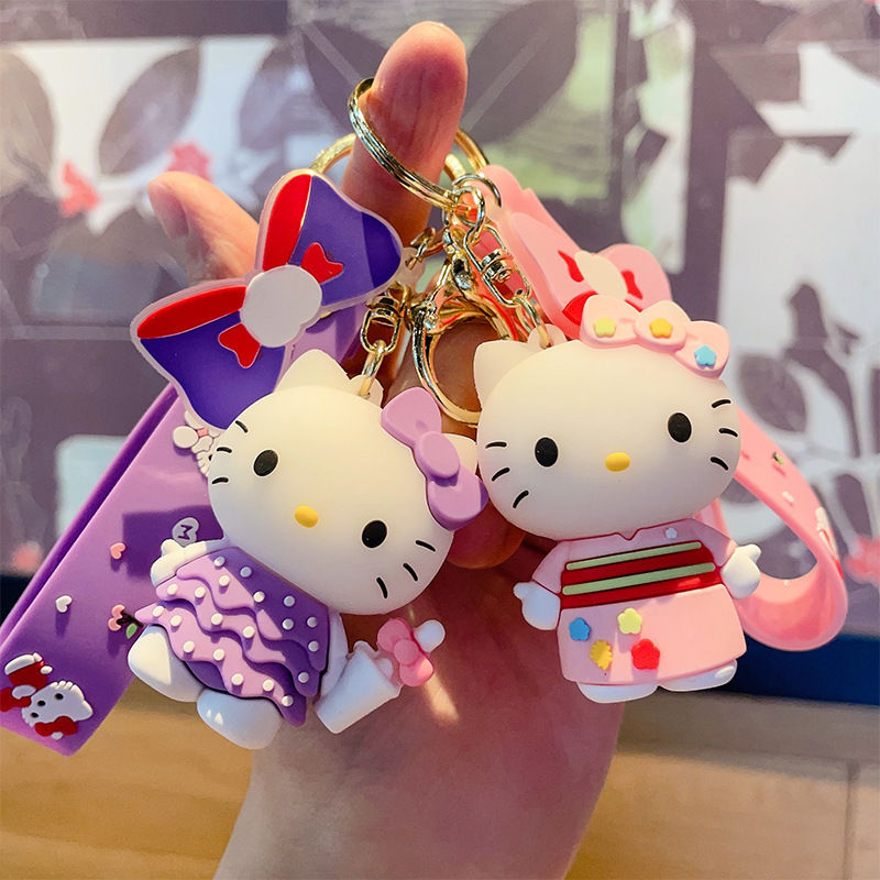 新款KT猫钥匙扣卡通动漫hellokitty钥匙扣包包挂件汽车钥匙圈礼品