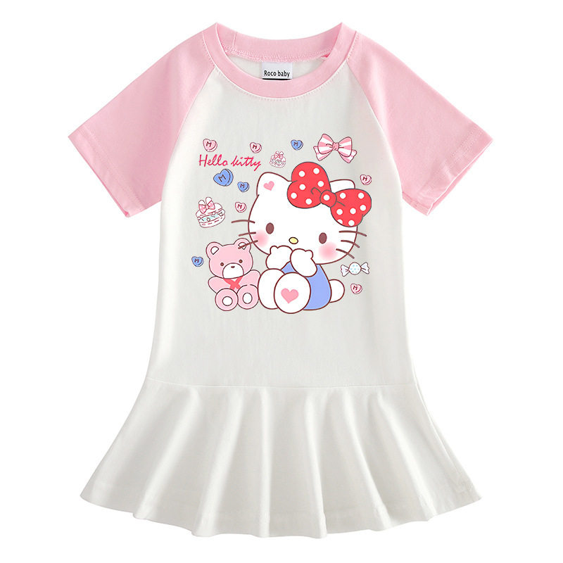 hellokitty裙子女童卡通半袖纯棉