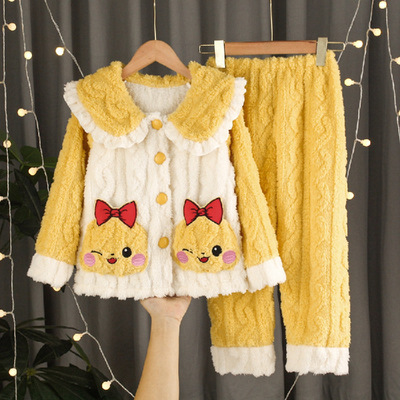 皮卡丘法兰绒睡衣女童珊瑚绒