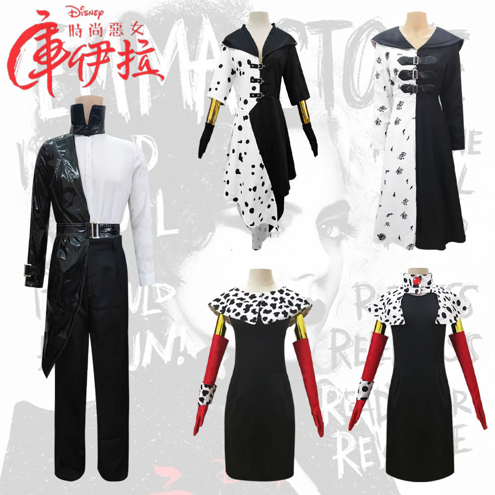 万圣节101忠狗黑白魔女cos表演服
