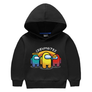 among us在我们之间2023儿童加绒连帽卫衣外穿套头加厚保暖上衣冬