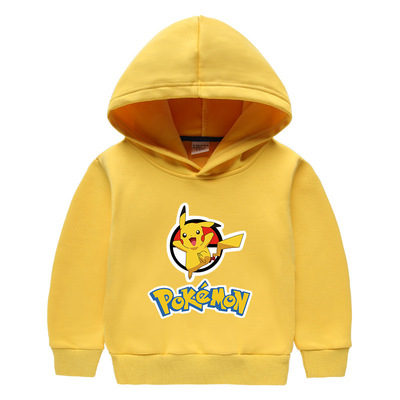 皮卡丘儿童连帽加绒卫衣洋气