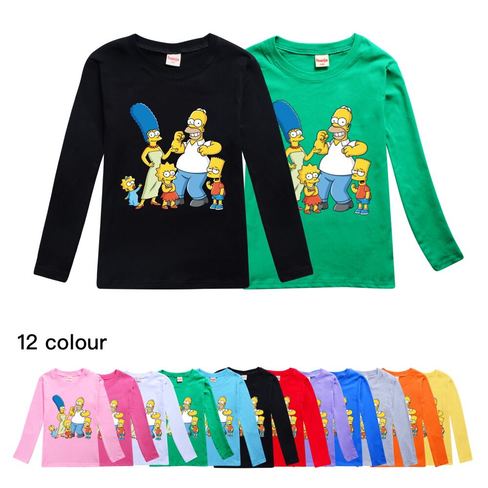 The Simpsons春秋纯棉打底衫辛普森一家儿童2022 早秋T恤长袖圆领
