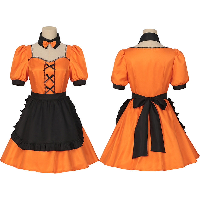2023万圣节狂欢cos服装主播制服南瓜女仆装款cosplay连衣裙圣诞装