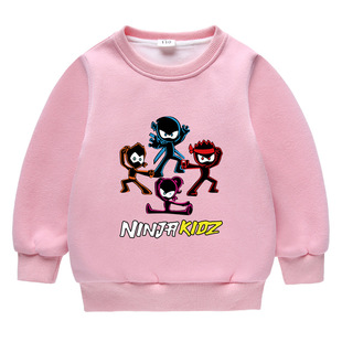 忍者小子儿童冬季双层加绒卫衣Ninja kidz卡通纯棉宝宝保暖上衣22