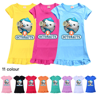 巴克队长夏季女童短袖冰丝连衣裙