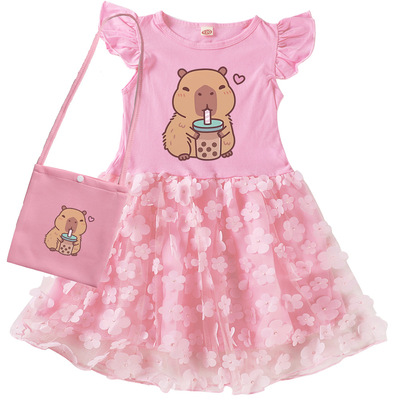 capybara卡皮巴拉女童短袖纱裙