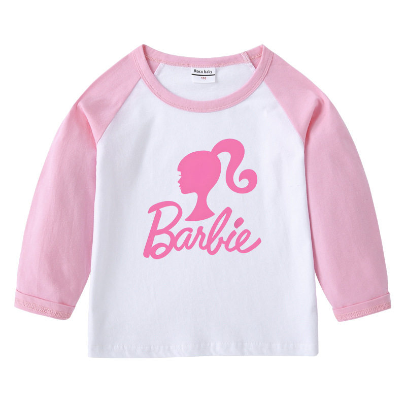 Barbie芭比春秋儿童T恤圆领纯棉