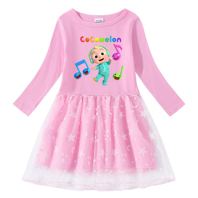 cocomelon连衣裙长袖纱裙女童