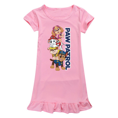 汪汪队毛毛天天阿奇小砾连衣裙短袖女童PAW Patrol夏装宝宝裙子薄