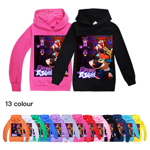 周五夜放克儿童长袖卫衣Friday Night Funkin套头连帽上衣春秋薄