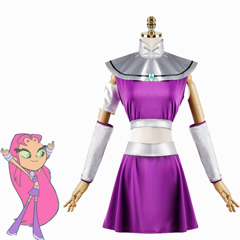 万圣节少年泰坦三代星火starfire柯莉安妲公主cos服 舞台演出短裙