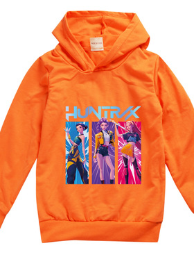 Kpop Demon Hunter猎魔女团秋季薄款卫衣中大童 2025卡通连帽上衣