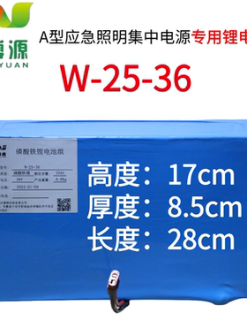 沃博源锂电池W-25-36/15/55/36v25AH应急照明集中电源左向乐工4AH