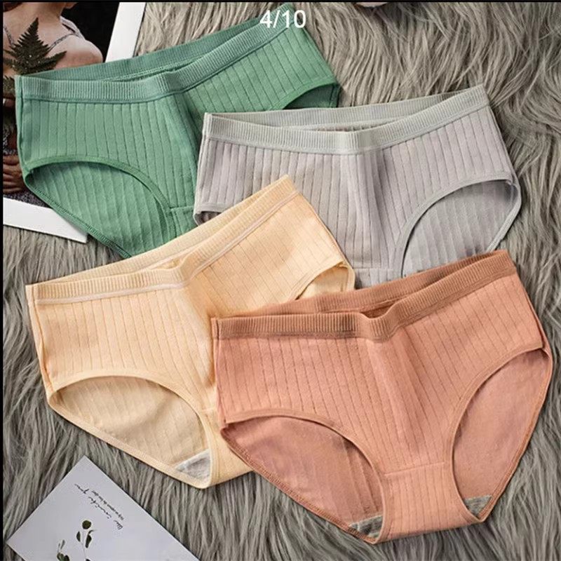 内裤女纯棉抗菌无痕学生日系ins少女中腰甜美个性女士三角裤头薄