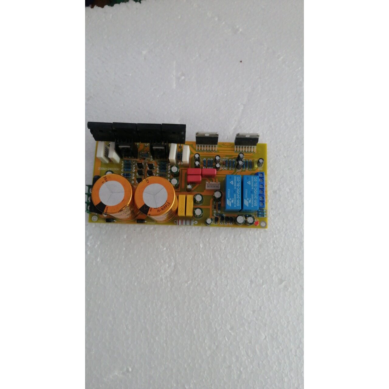 三声道2X100W+300W纯后级功放板TDA7293+5200对管