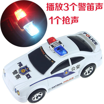 电动玩具车 万象电动仿真警车会拐弯警笛声地摊货源儿童玩具批发