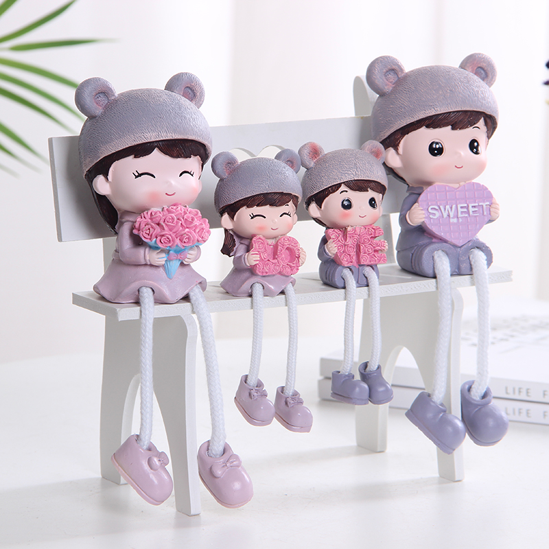 创意树脂吊脚娃娃北欧装饰小摆件