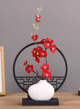 新中式创意干花摆件花瓶家居迷你白色亚光陶瓷小花瓶北欧水培装饰